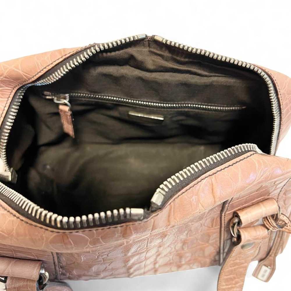 Miu Miu Miu Miu - Croc Embossed Handbag Pink Leat… - image 6