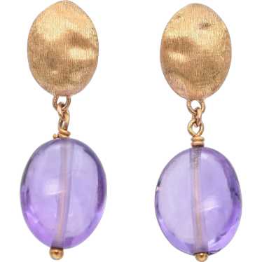 Marco Bicego 18K Yellow Gold Amethyst Drop Earrin… - image 1