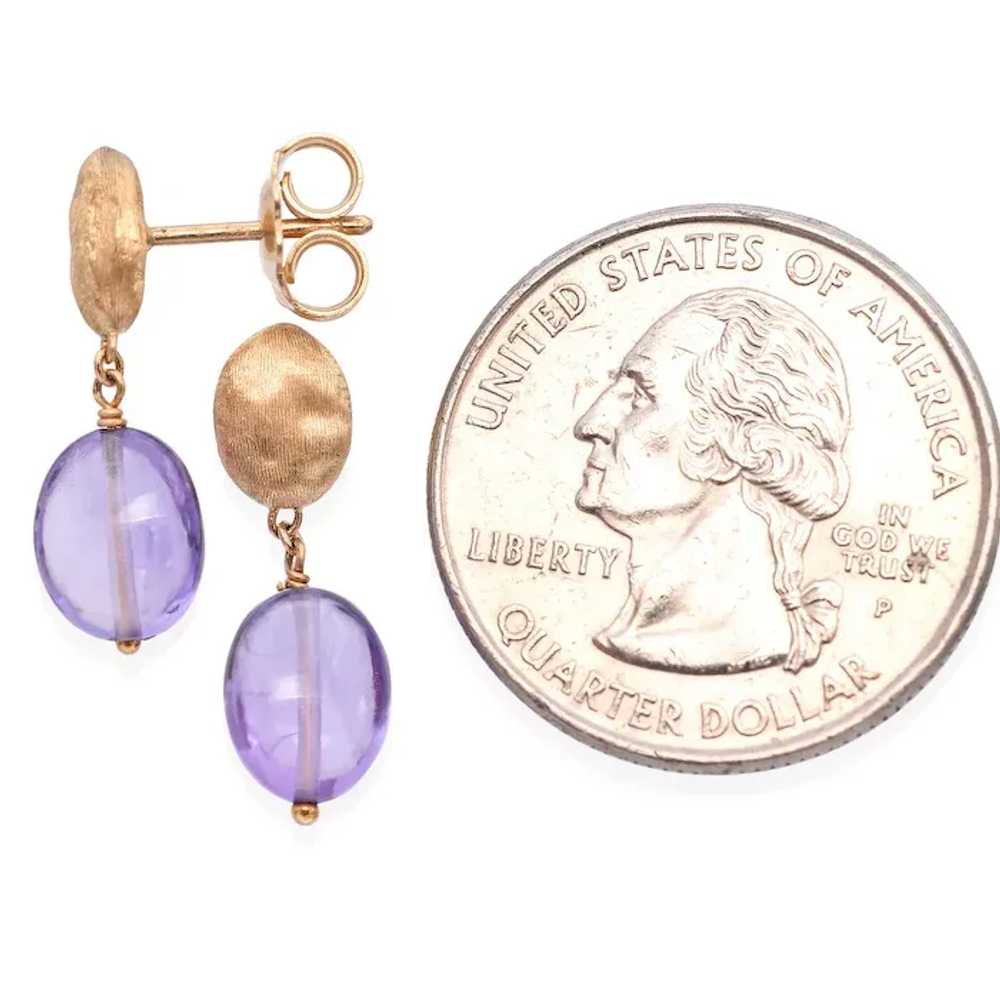 Marco Bicego 18K Yellow Gold Amethyst Drop Earrin… - image 4