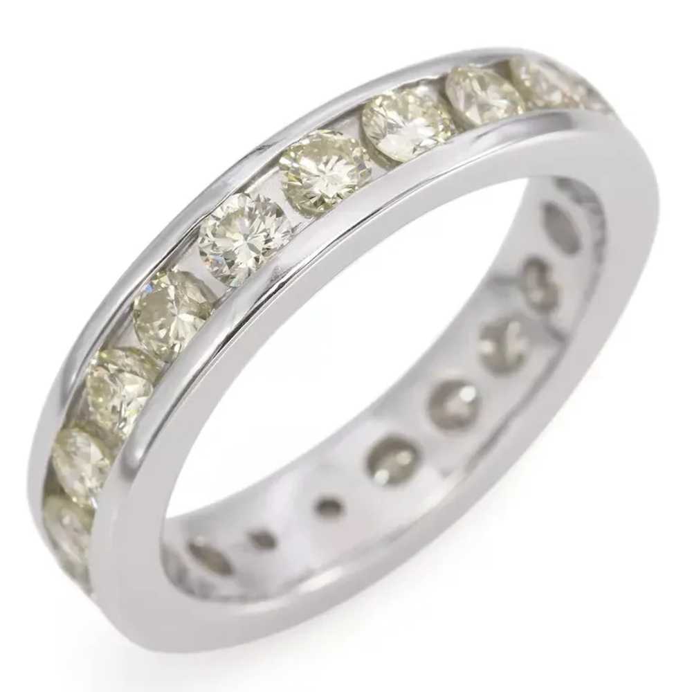 14K White Gold 1.45 TCW Champagne Diamond Channel… - image 5