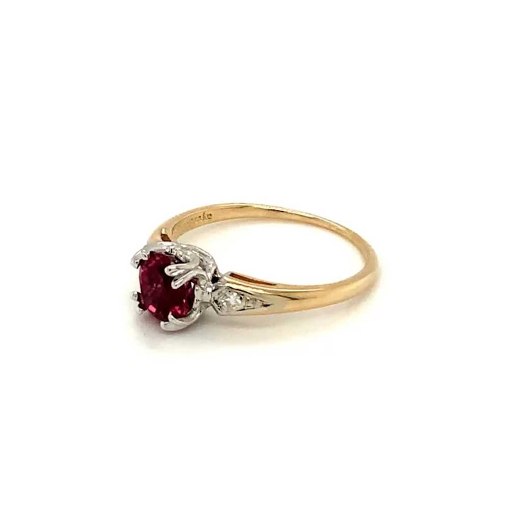 Circa 1940, Ruby and Diamond Three Stone Ring, 14… - image 11