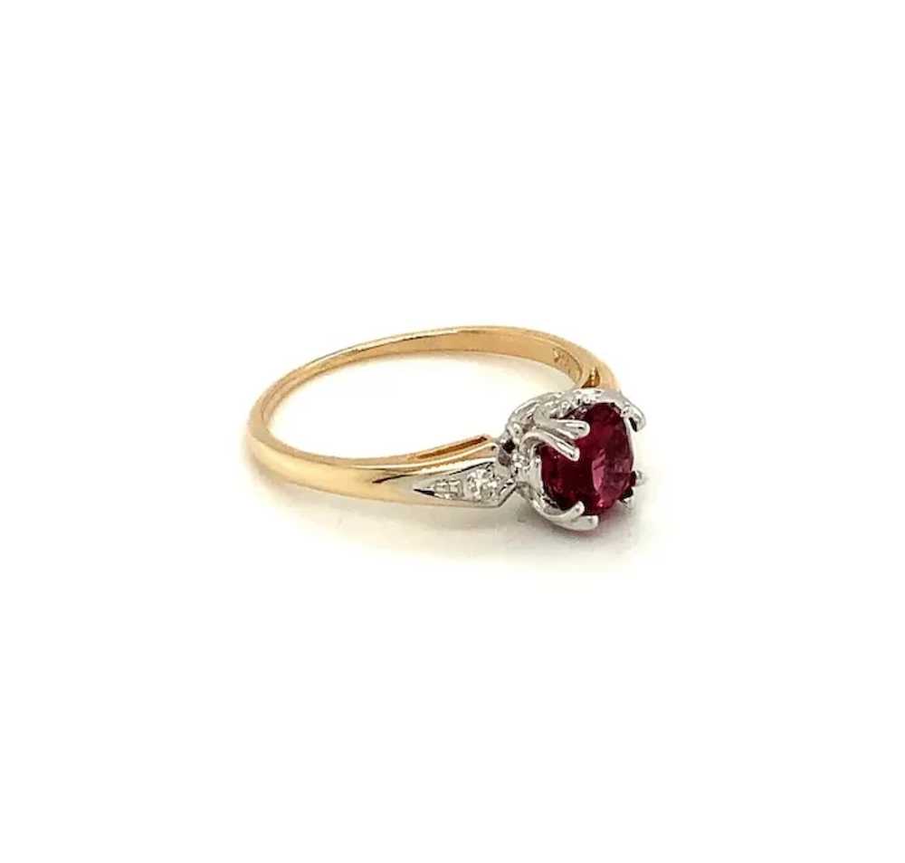 Circa 1940, Ruby and Diamond Three Stone Ring, 14… - image 4