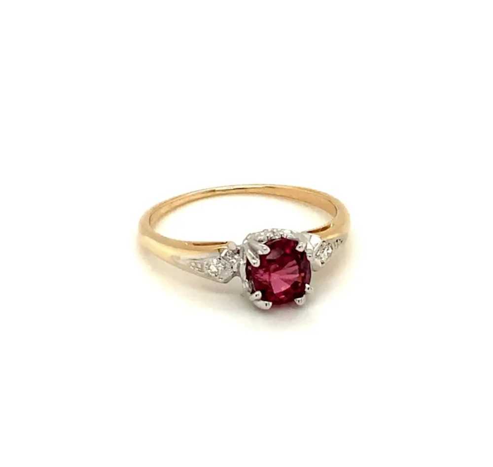 Circa 1940, Ruby and Diamond Three Stone Ring, 14… - image 7