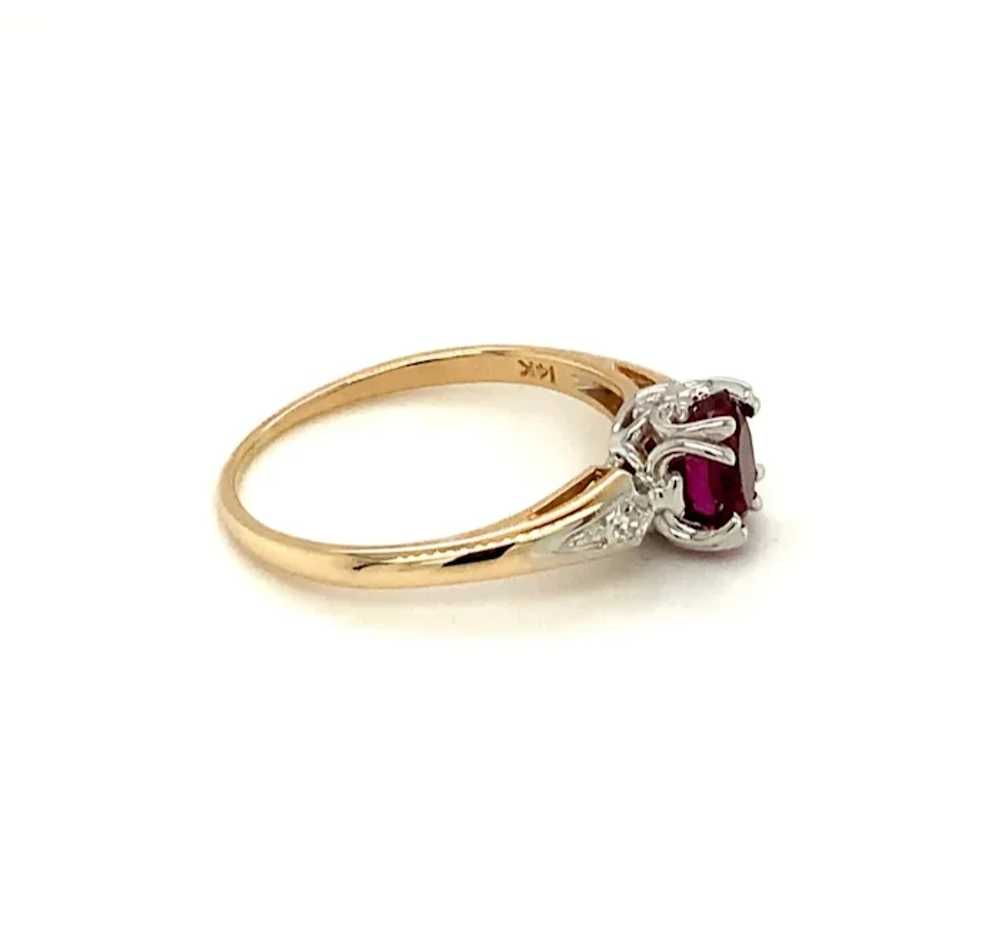 Circa 1940, Ruby and Diamond Three Stone Ring, 14… - image 8