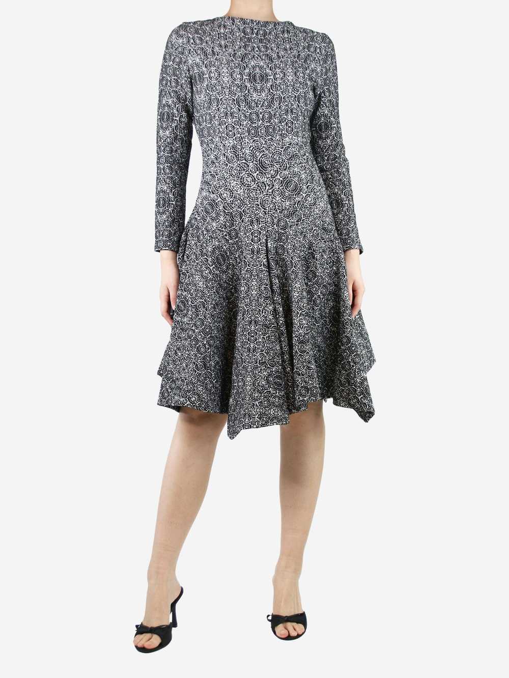 Alaia Black and white patterned midi dress - size… - image 1