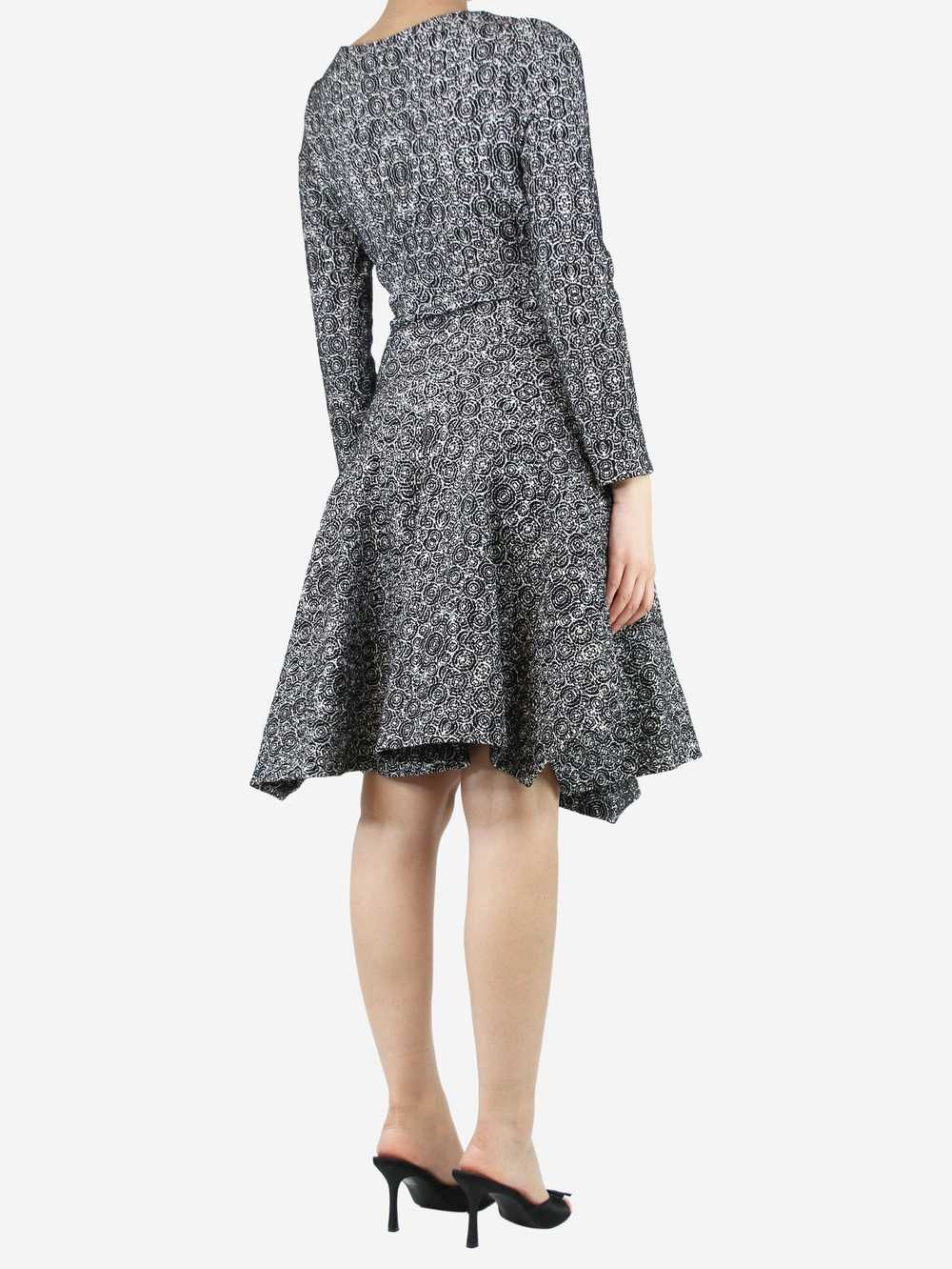 Alaia Black and white patterned midi dress - size… - image 2