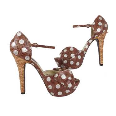 Other MOJO MOXY Dotty Brown Silver Polka Dot Platf