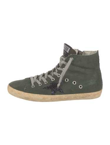 Golden Goose Francy High Top Sneakers Green Suede… - image 1