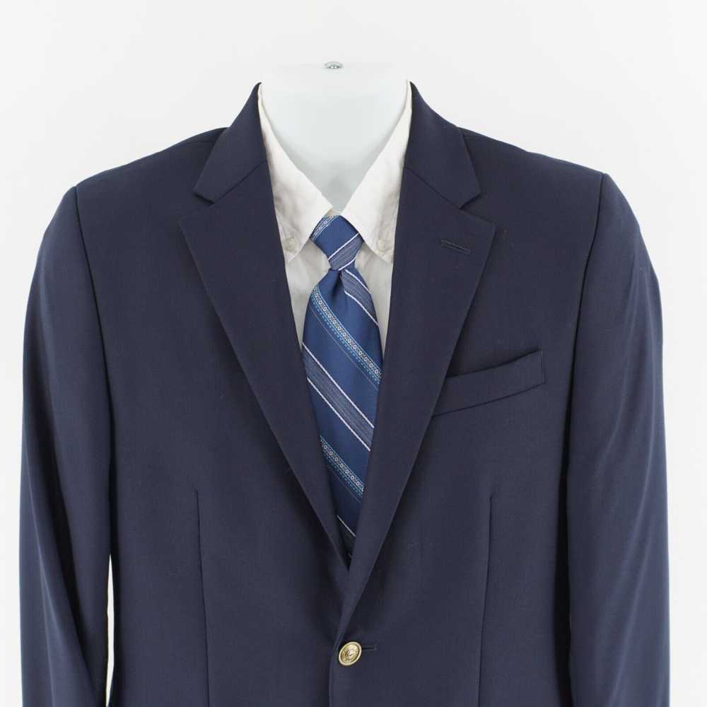 Stafford Stafford Blue Wool 2 Gold Button Blazer … - image 1