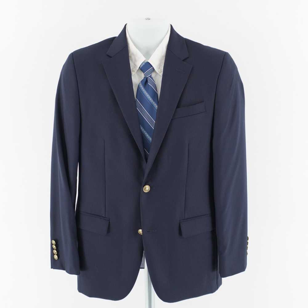 Stafford Stafford Blue Wool 2 Gold Button Blazer … - image 4