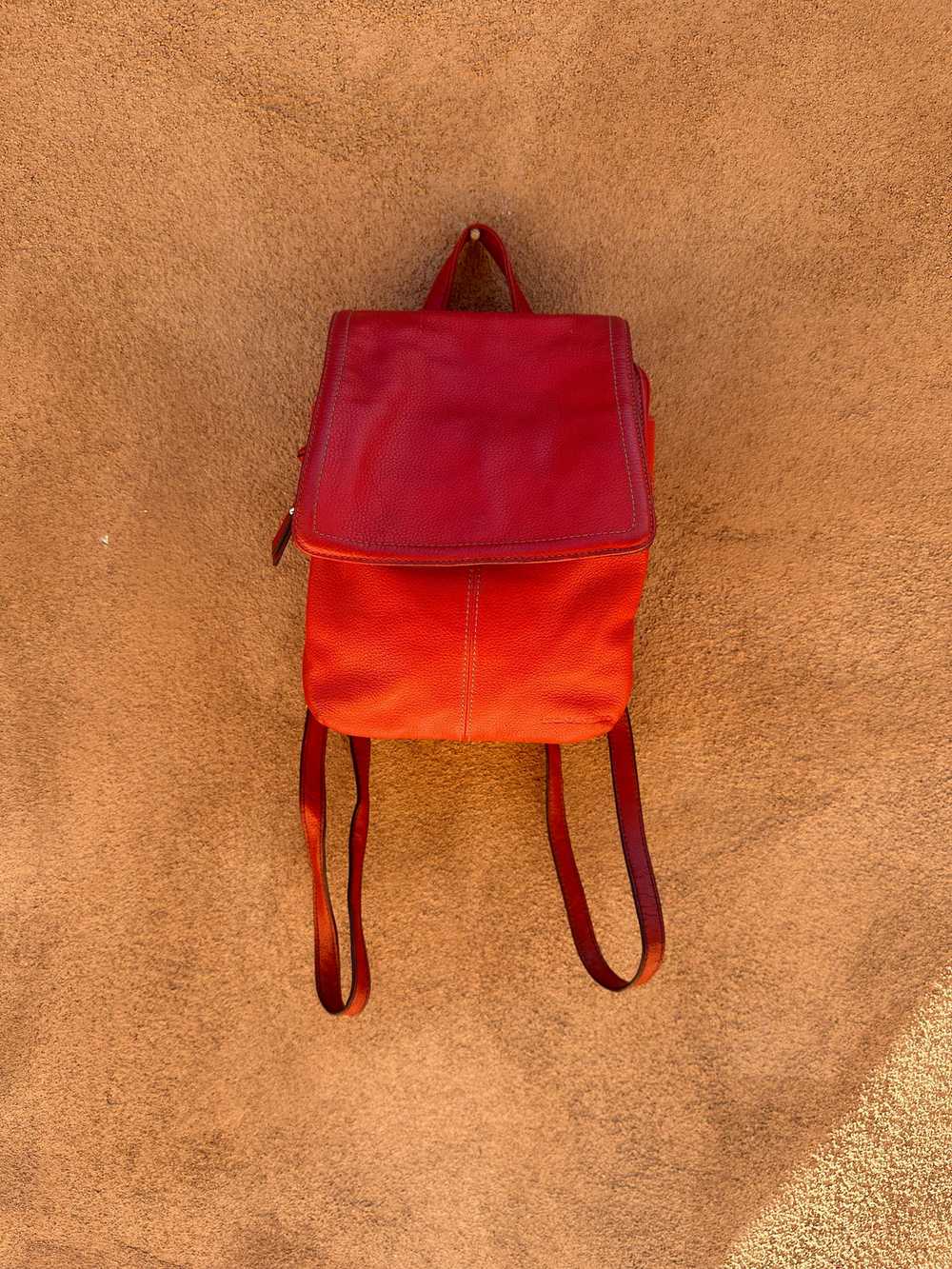 Red Tignanello Leather Backpack Purse - image 1