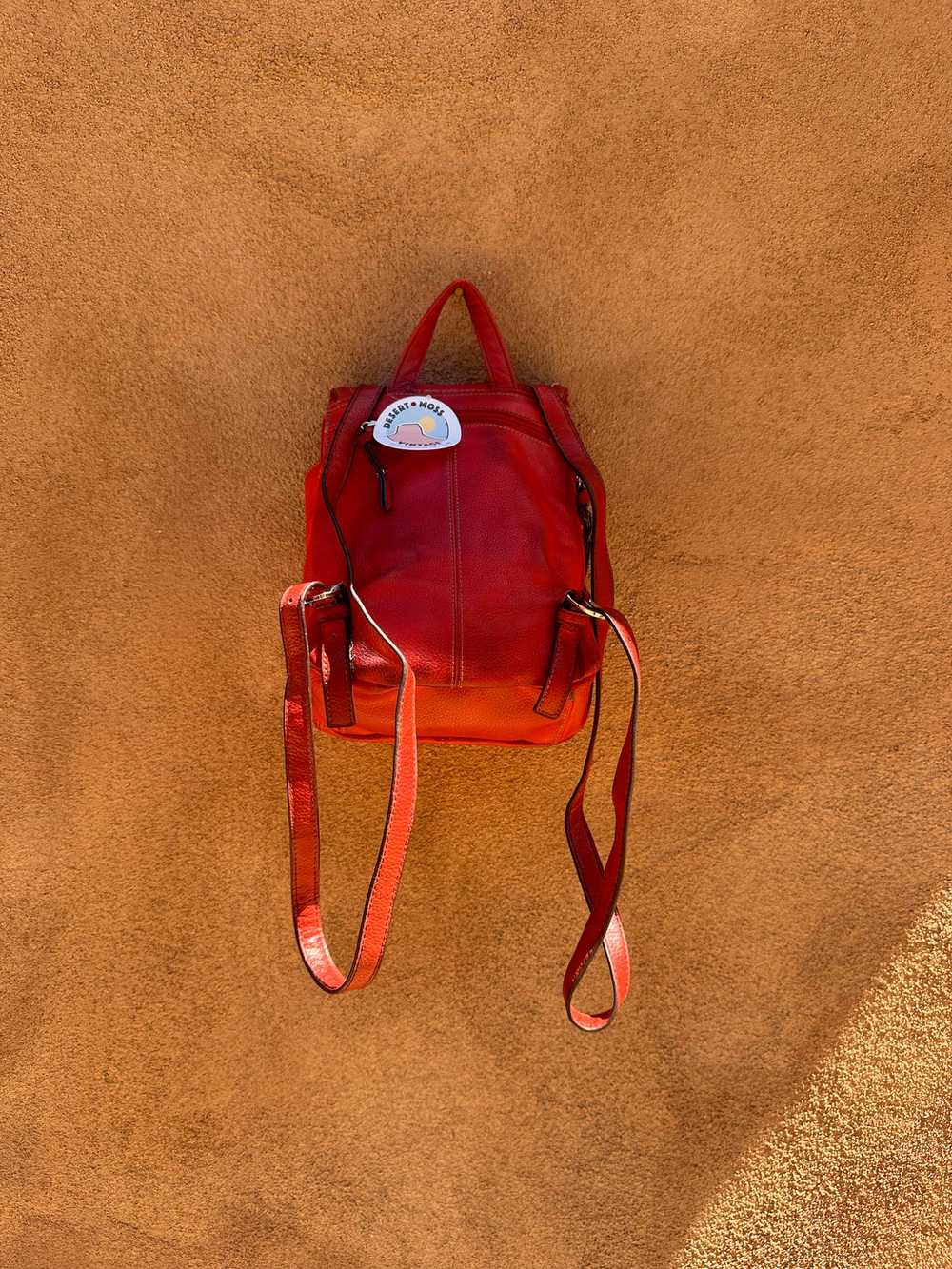 Red Tignanello Leather Backpack Purse - image 3