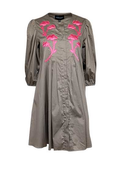 Cynthia Rowley - Khaki & Pink Embroidered Detail D