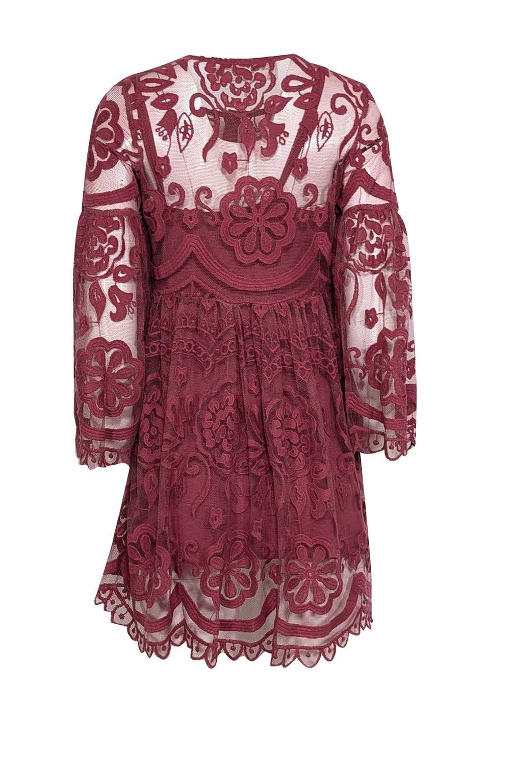 Free People - Dark Rose Pink Lace Dress Sz XS - image 3