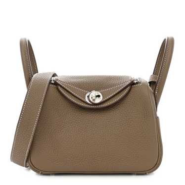 HERMES Taurillon Clemence Mini Lindy 20 Etoupe