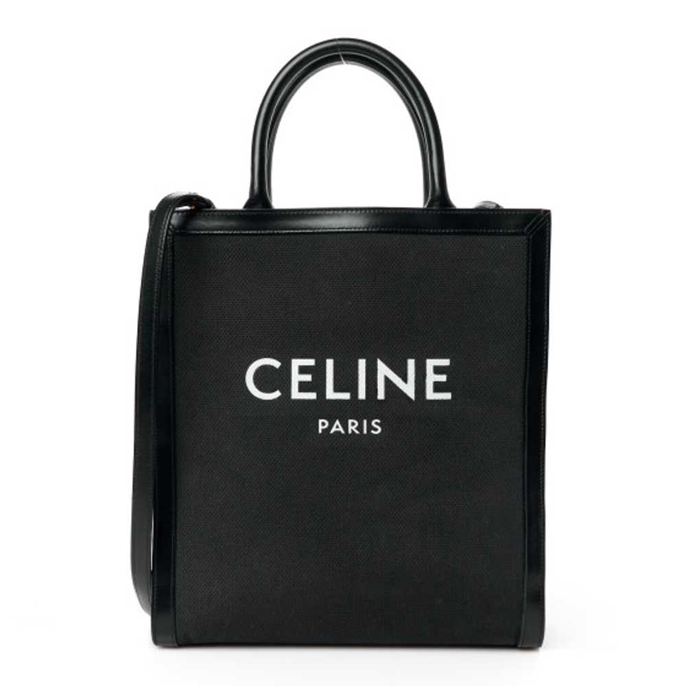 CELINE Canvas Calfskin Small Vertical Cabas Black - image 1