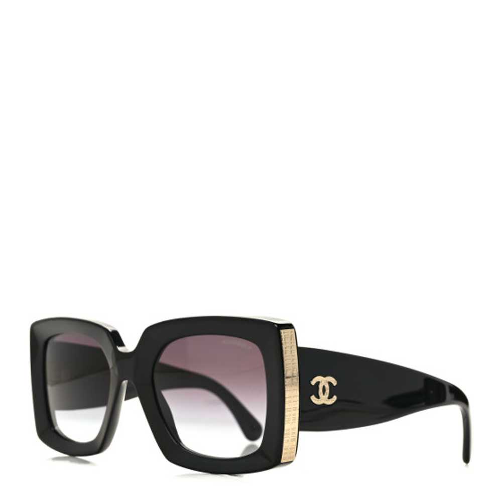 CHANEL Acetate Rectangle Sunglasses 5435 Black - image 1