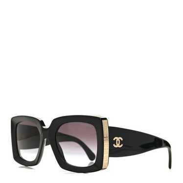 CHANEL Acetate Rectangle Sunglasses 5435 Black - image 1