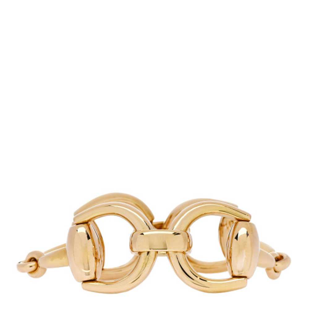 GUCCI 18K Yellow Gold Large Horsebit Bracelet - image 1