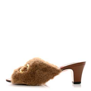 GUCCI X DANS LE VERT Faux Fur Horsebit Mules 37 B… - image 1