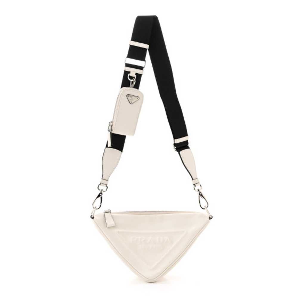 PRADA Grace Lux Triangle Shoulder Bag White - image 1