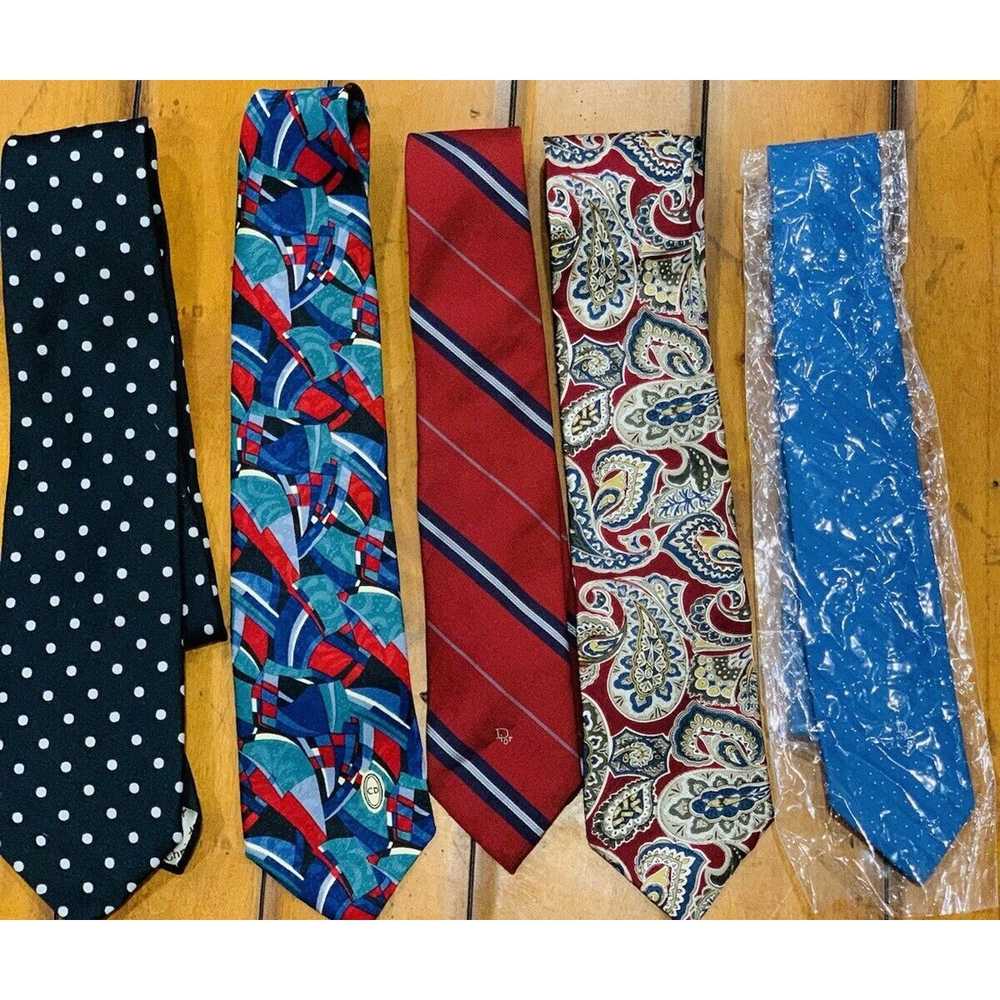 Dior Christian Dior Lot Of Ties 5 Total Multicolo… - image 2