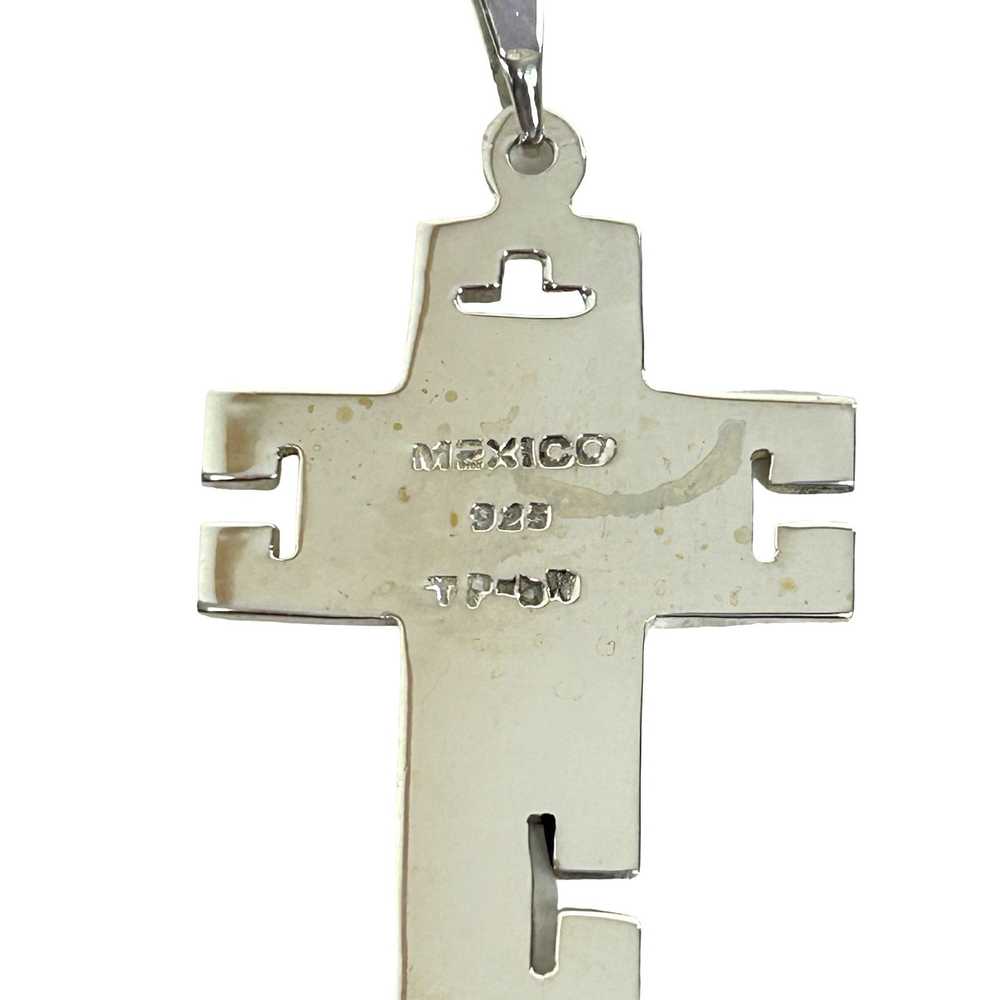 Other Cross Pendant Sterling Silver Turquoise Inl… - image 2