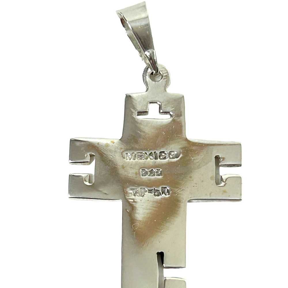 Other Cross Pendant Sterling Silver Turquoise Inl… - image 7