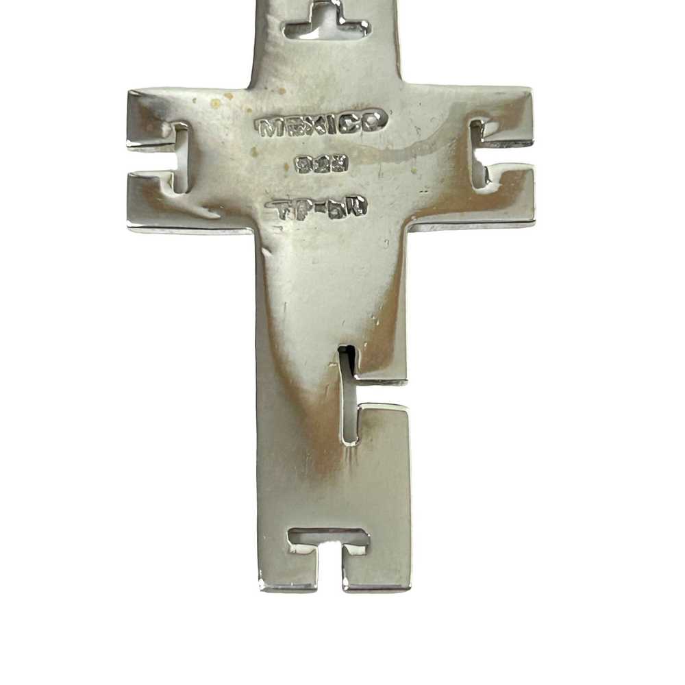 Other Cross Pendant Sterling Silver Turquoise Inl… - image 9