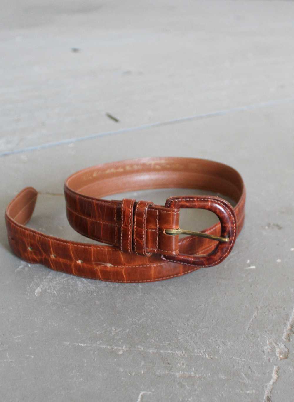 embossed leather belt - image 2