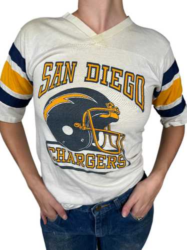 San Diego Chargers V Neck T-Shirt 1970s