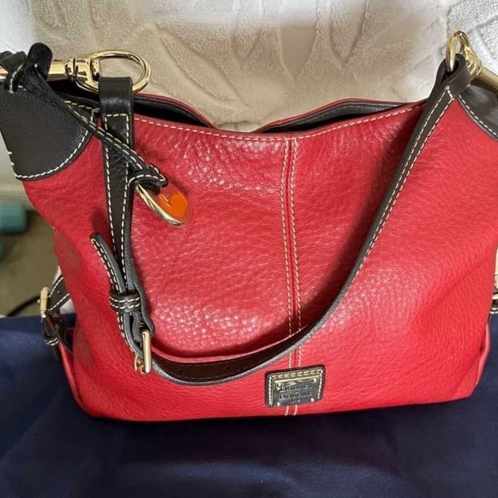 Dooney & Bourke Vintage Deep Red Supple Soft Grai… - image 1