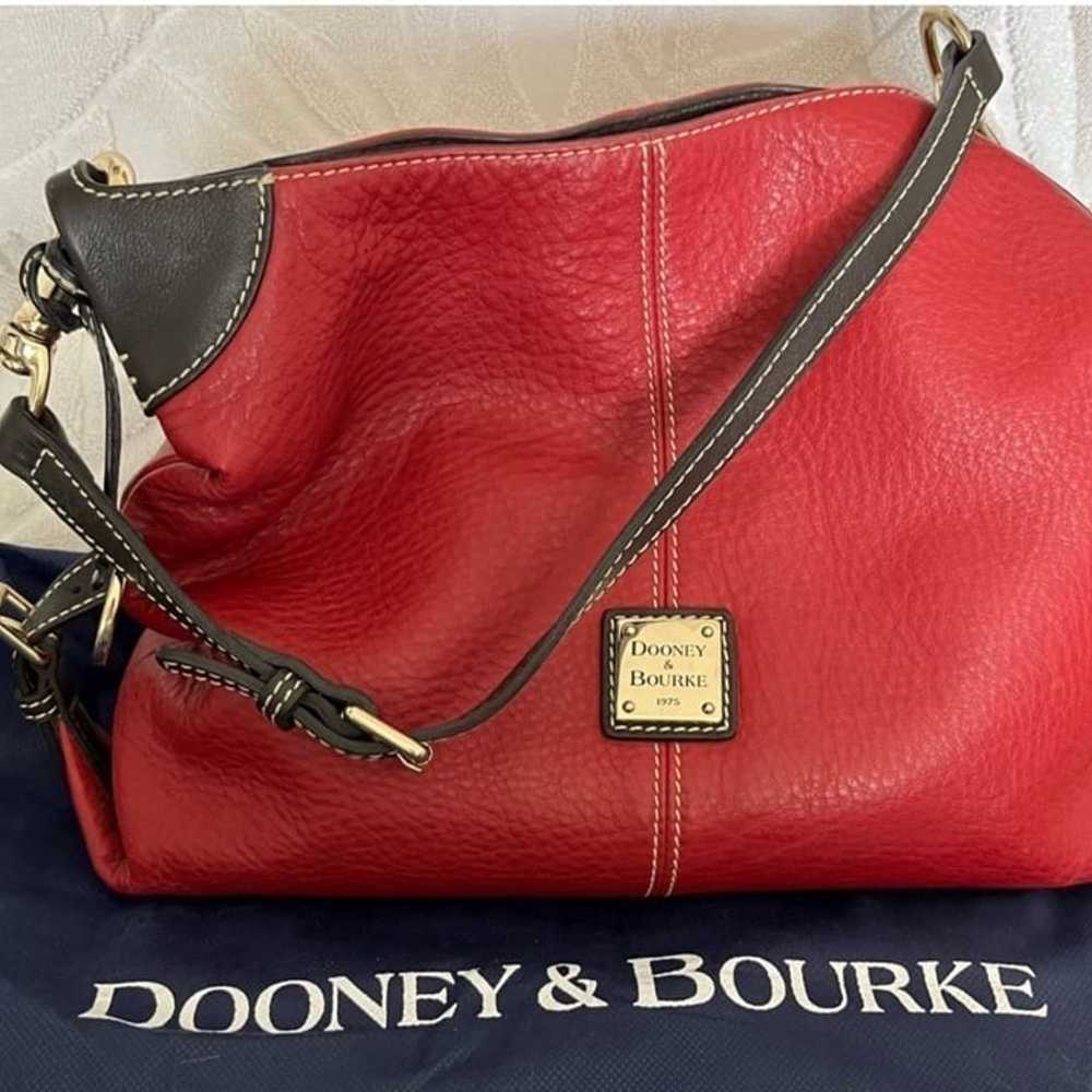 Dooney & Bourke Vintage Deep Red Supple Soft Grai… - image 2