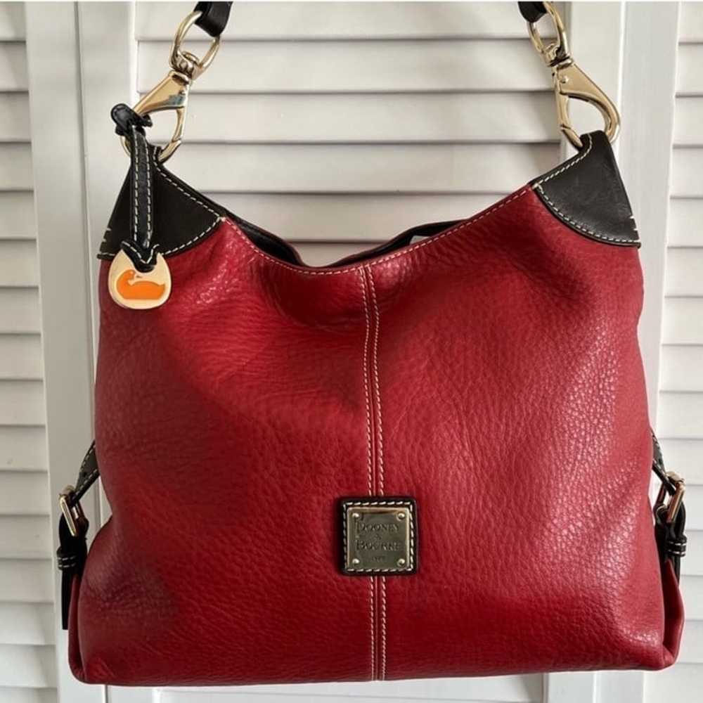 Dooney & Bourke Vintage Deep Red Supple Soft Grai… - image 3