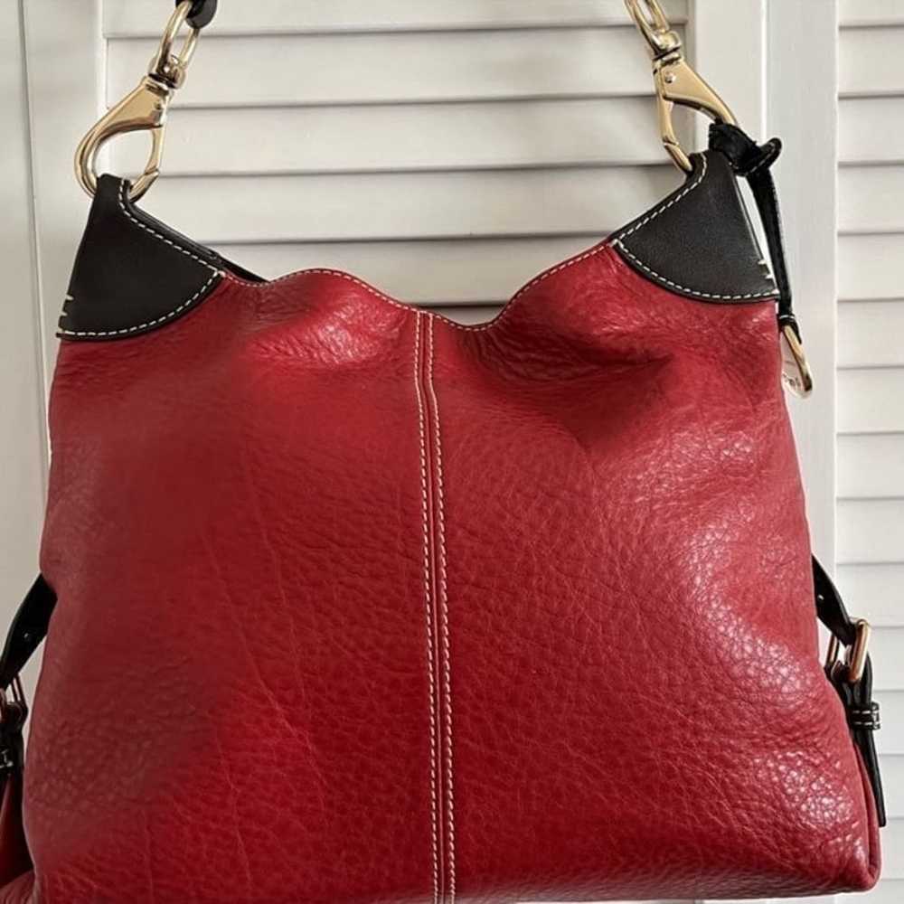 Dooney & Bourke Vintage Deep Red Supple Soft Grai… - image 7