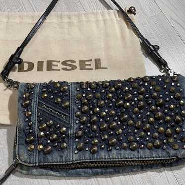 DIESEL Studs Shoulder Bag Denim