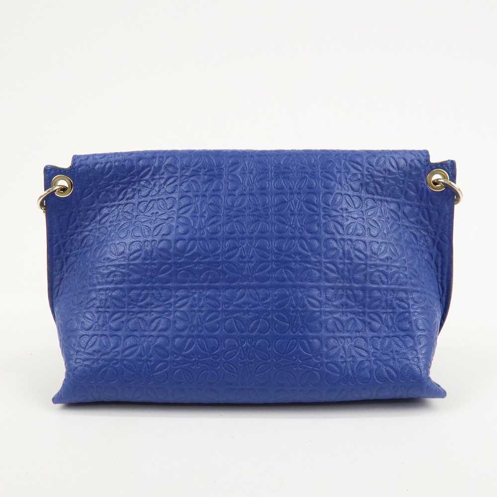 LOEWE Repeat Anagram Chain Shoulder Bag Blue Gold… - image 2