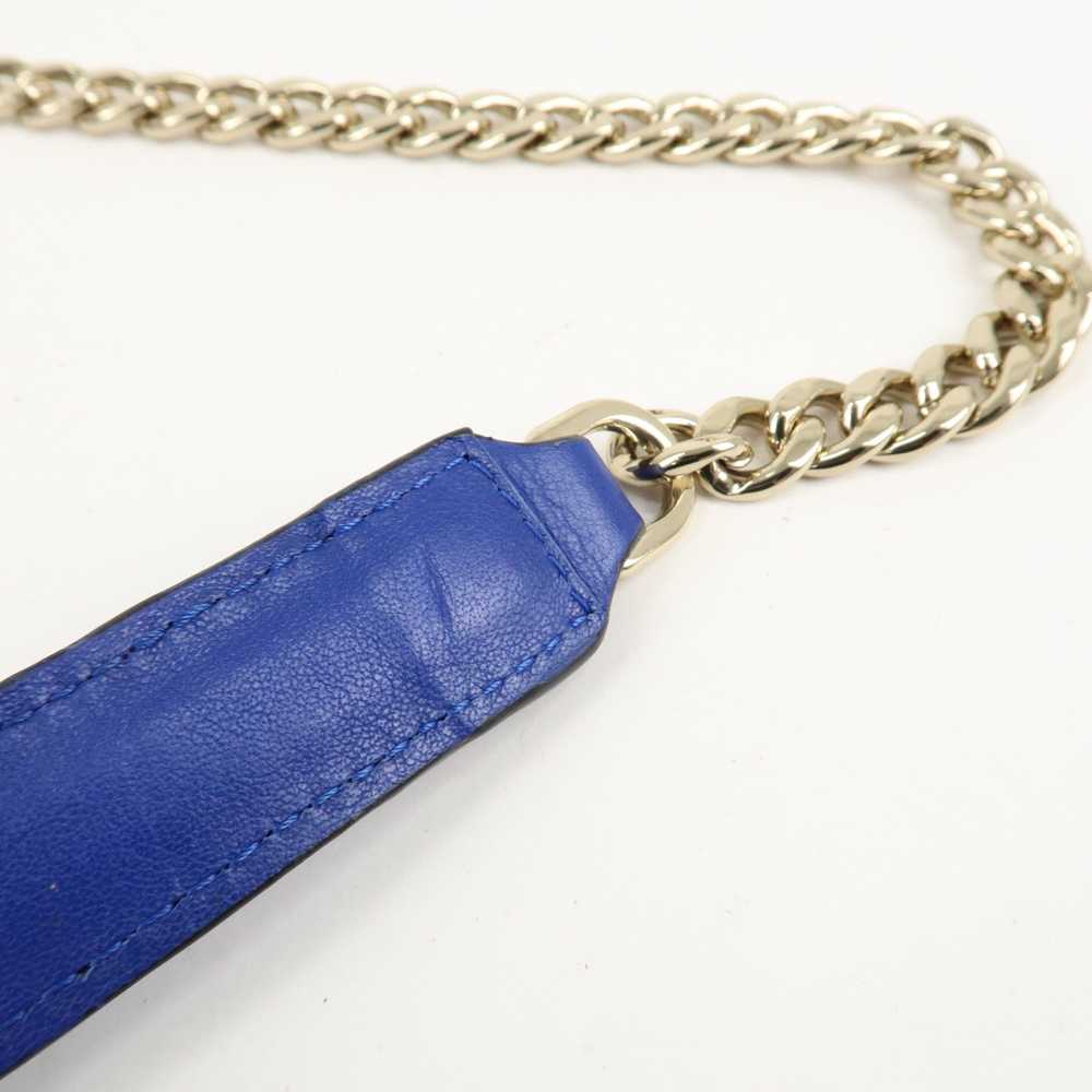 LOEWE Repeat Anagram Chain Shoulder Bag Blue Gold… - image 7