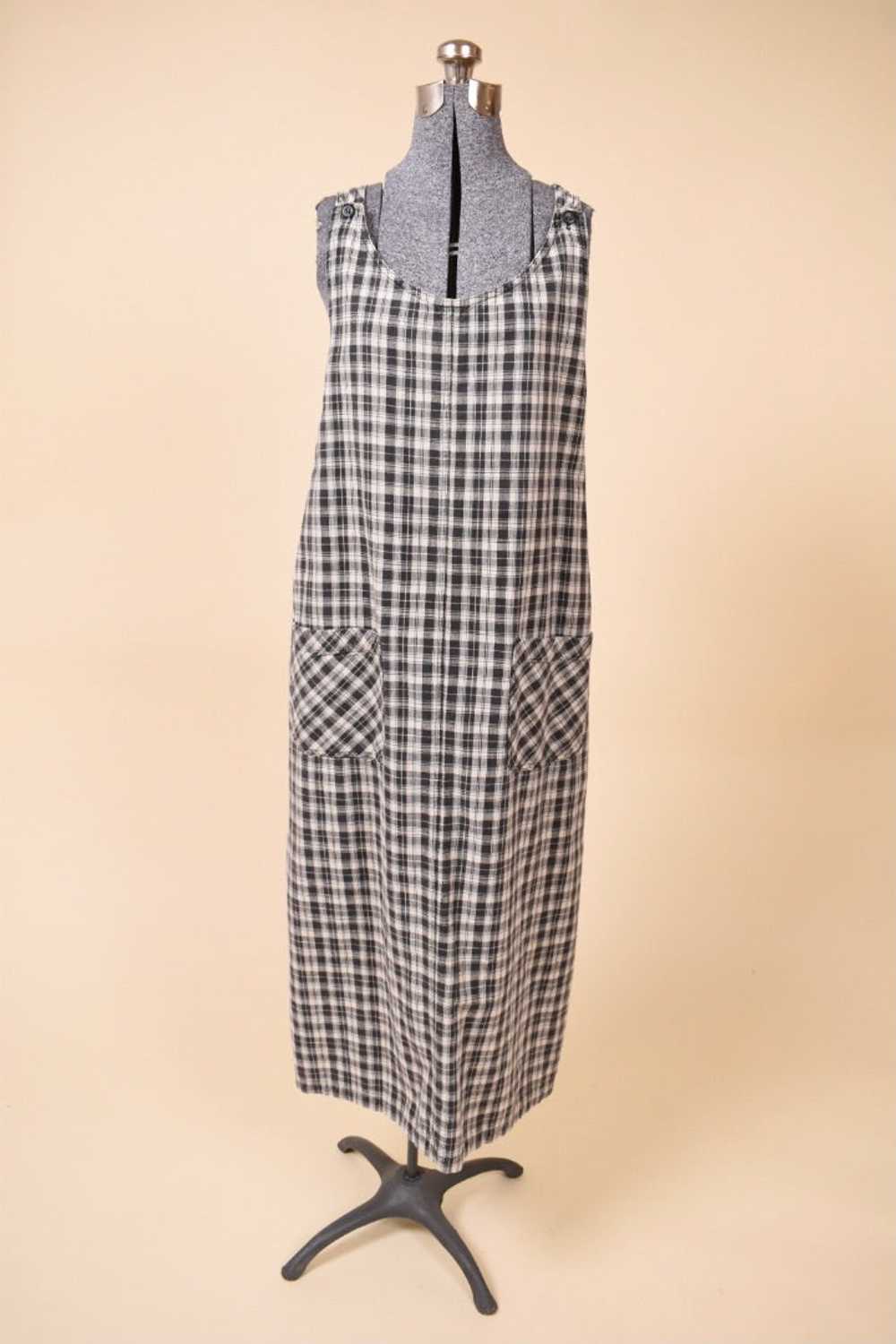 Black and White Plaid Overall Dress By J.L.N.Y., … - image 1