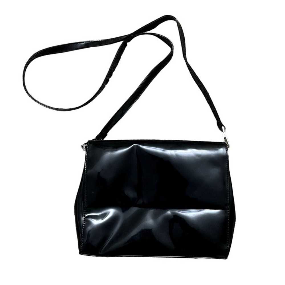 90s Worthington Vinyl Crossbody Purse Black Vinta… - image 2