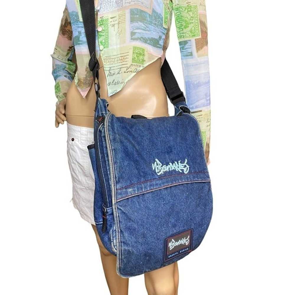 Vintage 90s Y2K No Boundaries Denim Crossbody Bag - image 1