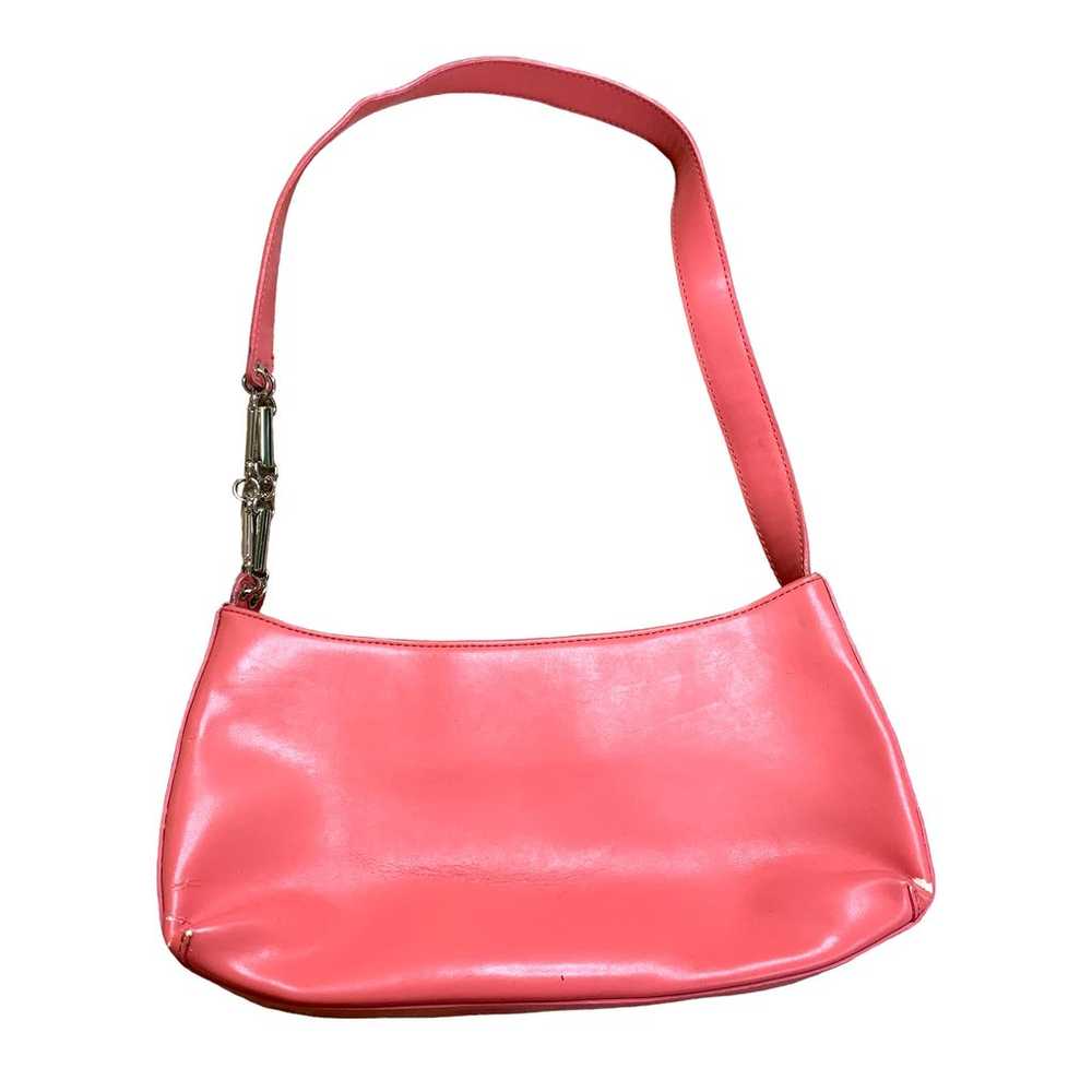 Vintage Y2K Hot Bubble Gum Pink Faux Leather Chai… - image 1