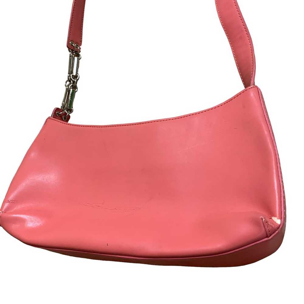 Vintage Y2K Hot Bubble Gum Pink Faux Leather Chai… - image 2