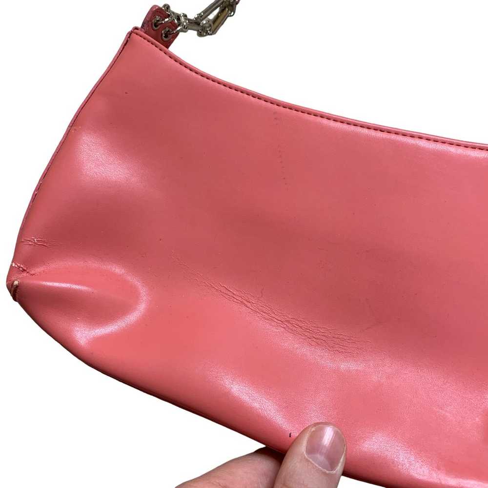 Vintage Y2K Hot Bubble Gum Pink Faux Leather Chai… - image 3