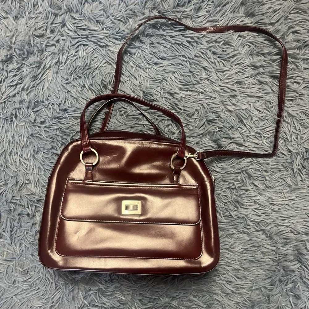 Vintage Fossil Burgundy Leather Bag - image 1