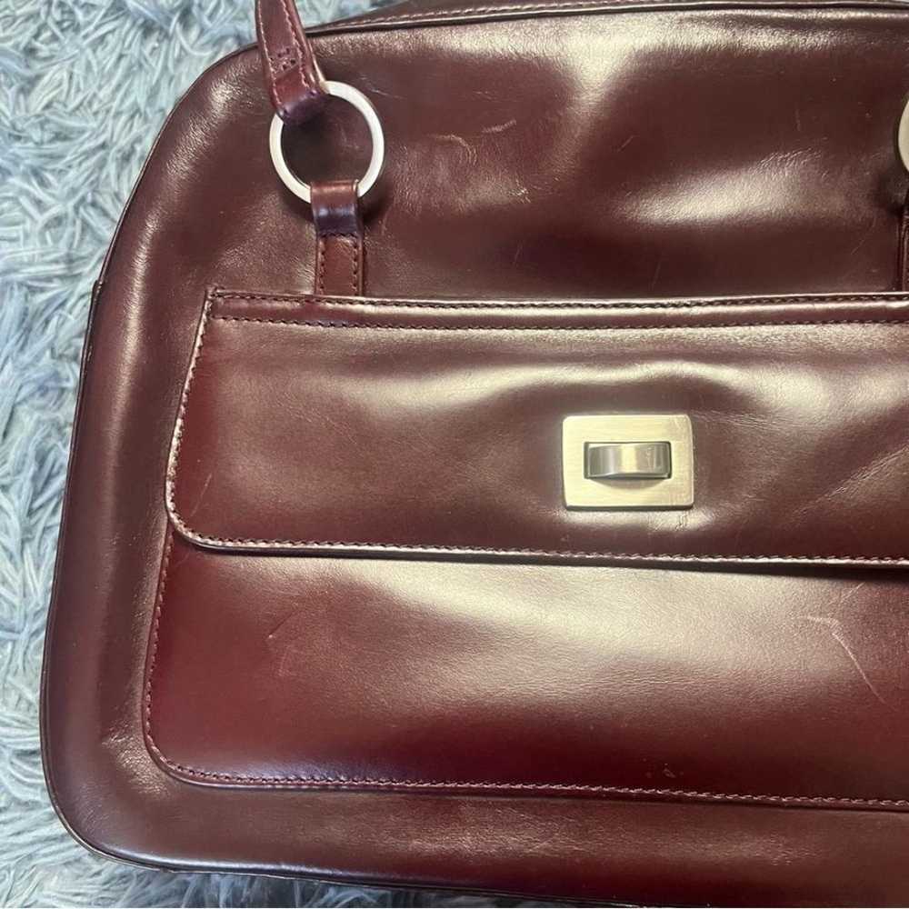 Vintage Fossil Burgundy Leather Bag - image 2