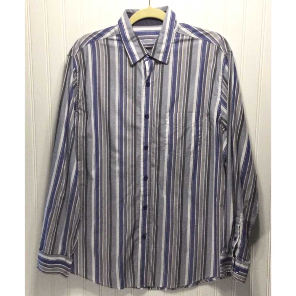 Tasso Elba TASSO ELBA Mens Size L 16-16.5 Striped… - image 1