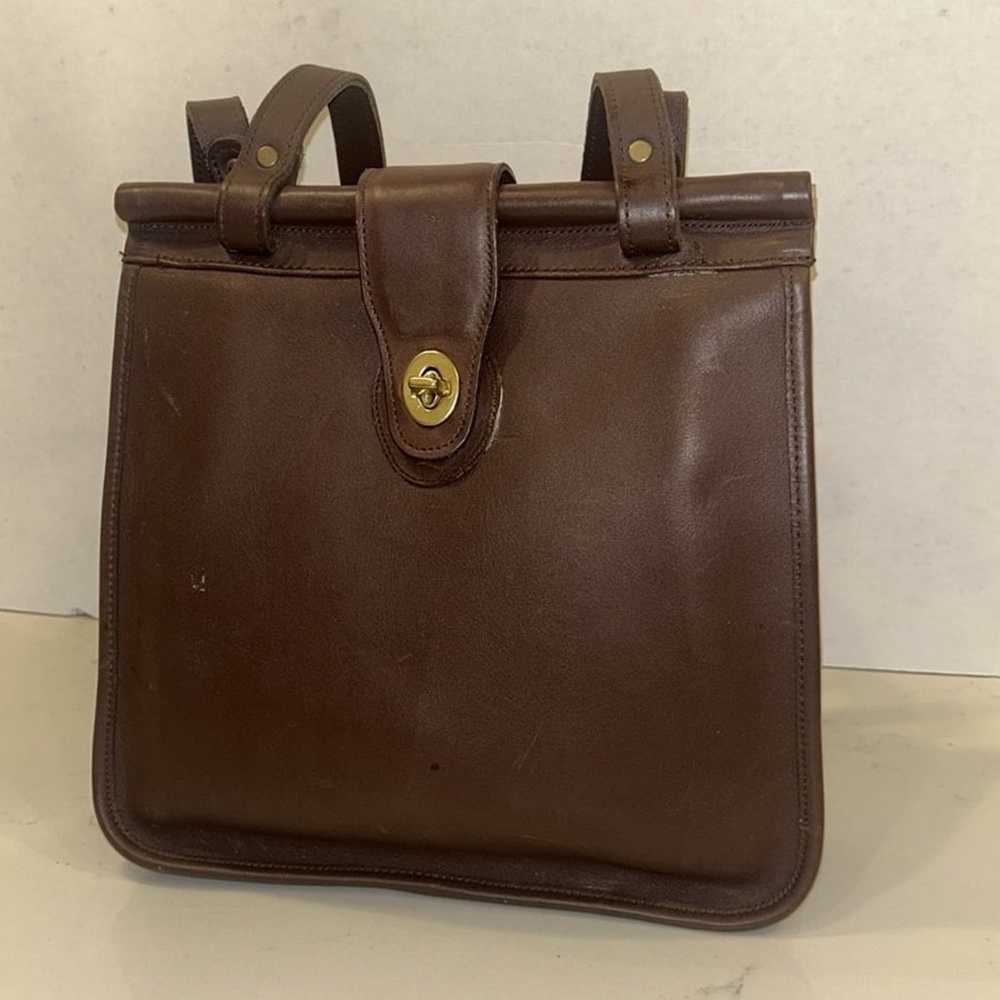 Vintage Coach 9021 brown leather Weston Turn-lock… - image 1