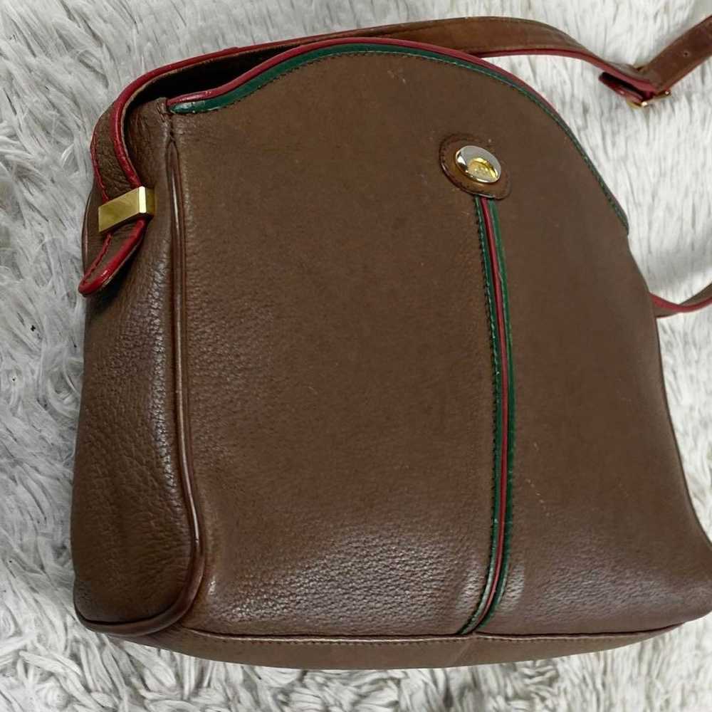 High-quality OLD GUCCI leather shoulder bag in br… - image 5