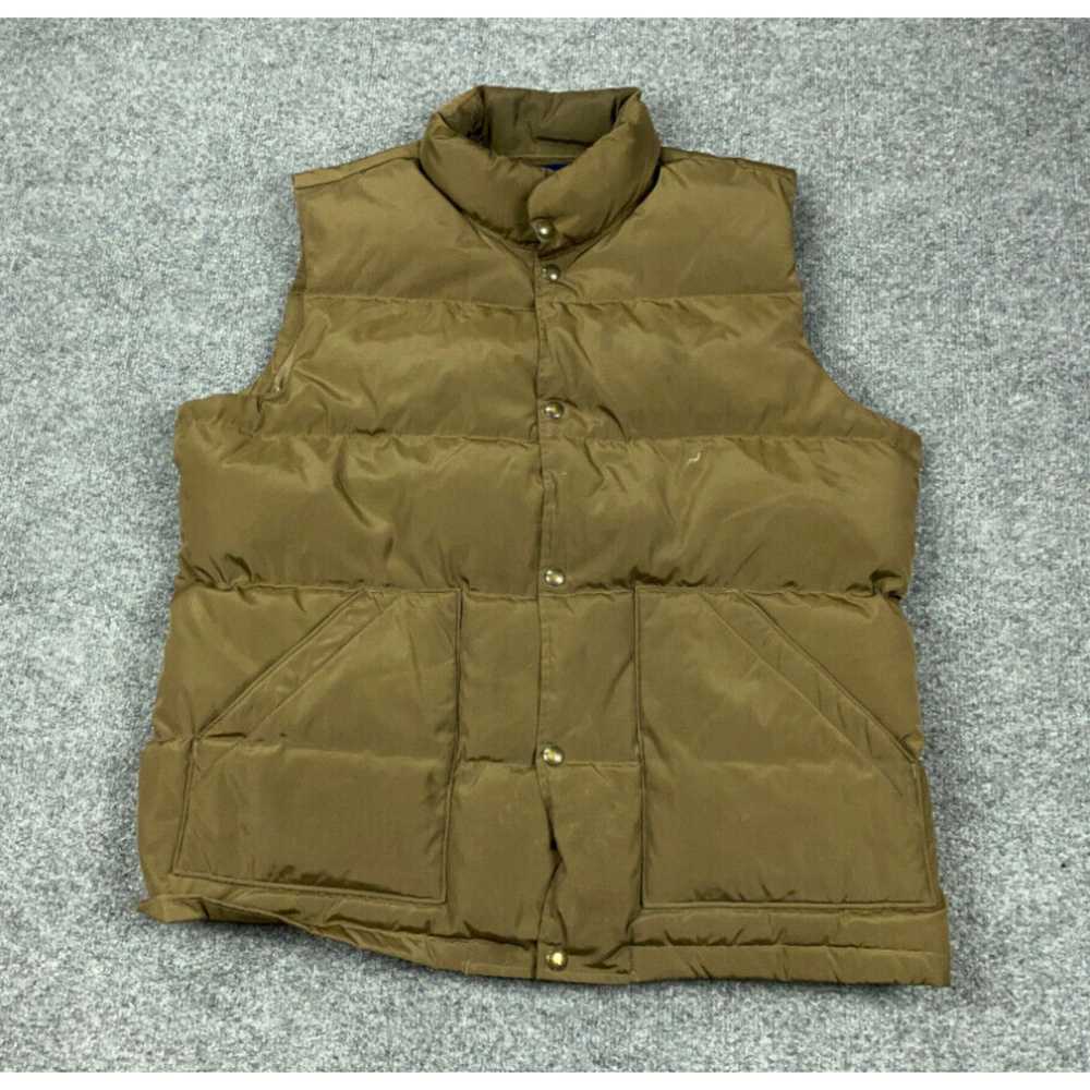 Vintage Lands' End Gold Brown Down Puffer Vest Ad… - image 1